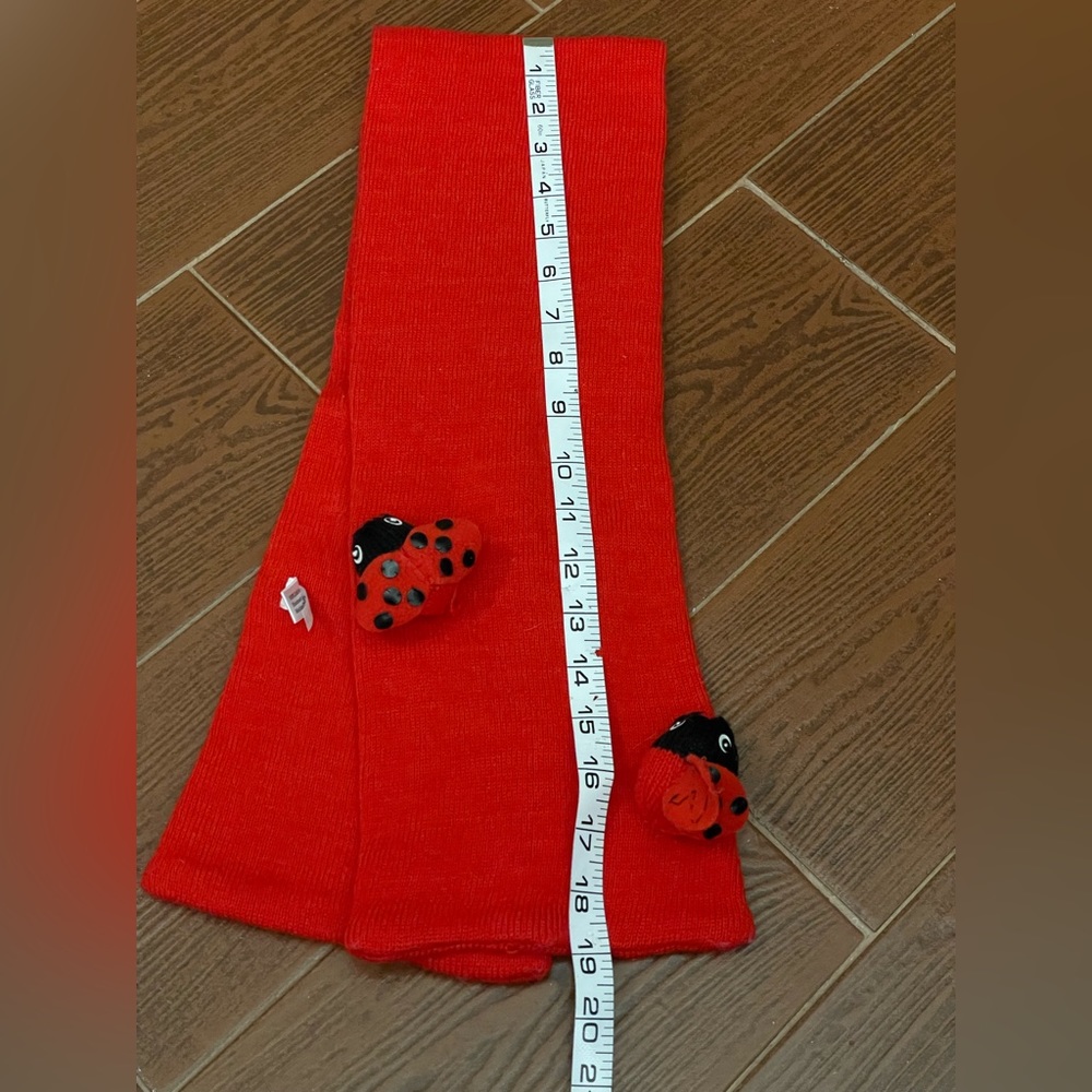Youth Kidorable Ladybug Embellished Beanie and scarf set red with black dots - Picture 12 of 12